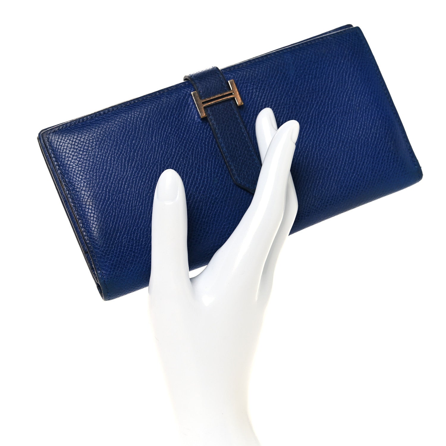 Hermes Epsom Bearn Gusset Wallet Bleu Electrique 2 of 8