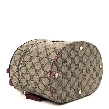 Gucci GG Supreme Monogram Ancora Calfskin Vanity Cosmetic Case Beige Ebony Rosso 4 of 13