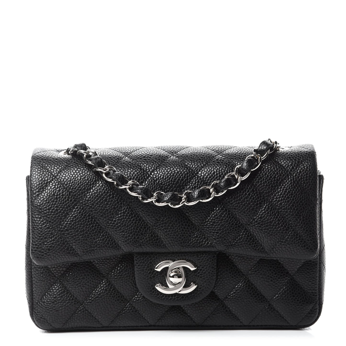 Caviar Quilted Mini Rectangular Flap Black