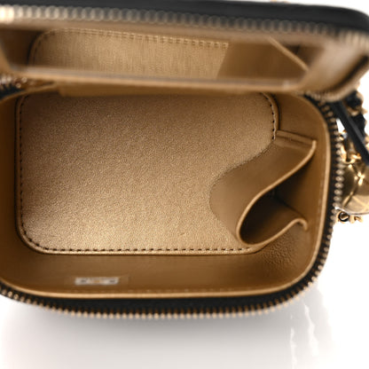 Chanel Lambskin Quilted Mini Pearl Crush Vanity Case With Chain Black 5 of 10