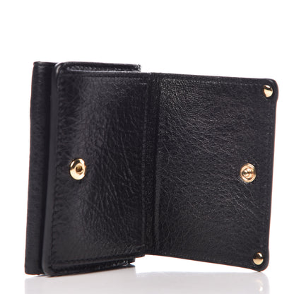 Balenciaga Agneau Arena Classic Gold Hardware Mini Wallet Black 6 of 9
