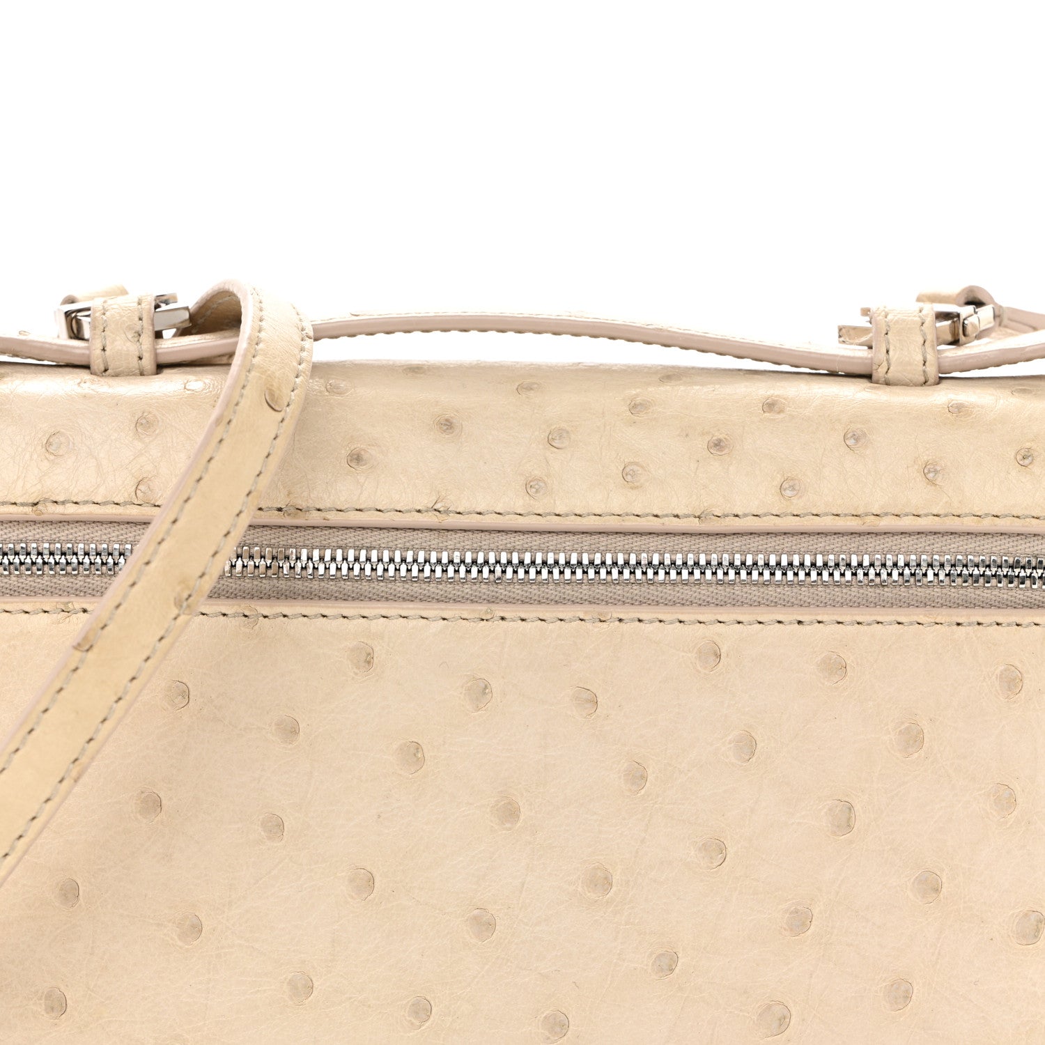 Loro Piana Ostrich L19 Extra Pocket Pouch Inca Stone 7 of 12