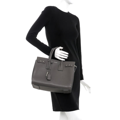 Saint Laurent Grained Calfskin Small Supple Sac De Jour Fog 3 of 8