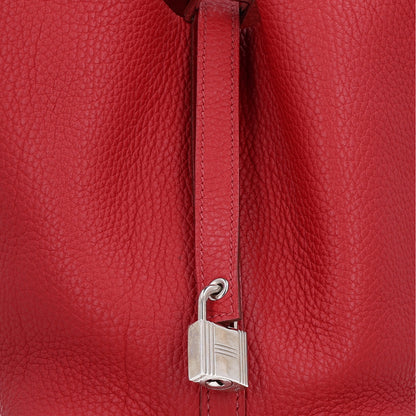 Hermes Taurillon Clemence Picotin Lock 18 PM Rouge Garance 8 of 10