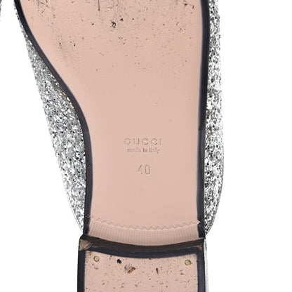 Gucci Glitter Womens Princetown Slippers 40 Silver 6 of 12
