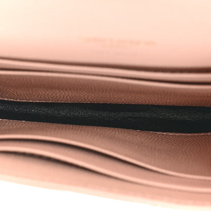 Saint Laurent Grain De Poudre Matelasse Chevron Small Monogram Envelope Wallet Pink 5 of 10