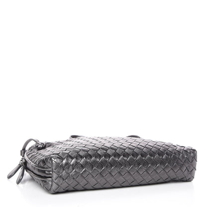 Bottega Veneta Metallic Grosgrain Intrecciato Pillow Crossbody Messenger Argento Ossidato 4 of 9