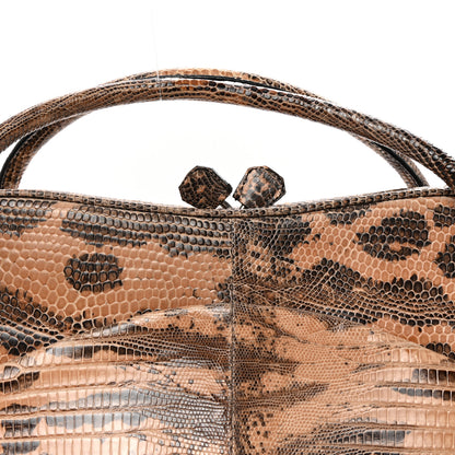 Prada Lizard Kiss Lock Frame Bag Salmone 7 of 9