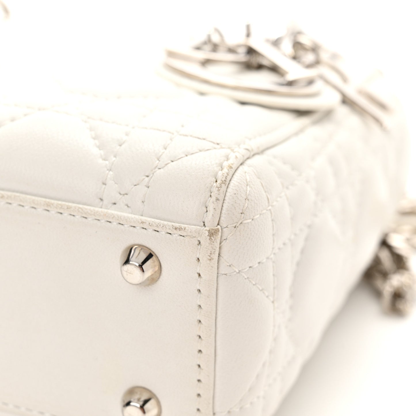 Lambskin Cannage Mini Lady Dior White