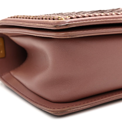 Chanel Snakeskin Calfskin Medium Chain Around Top Handle Boy Flap Mauve 9 of 11