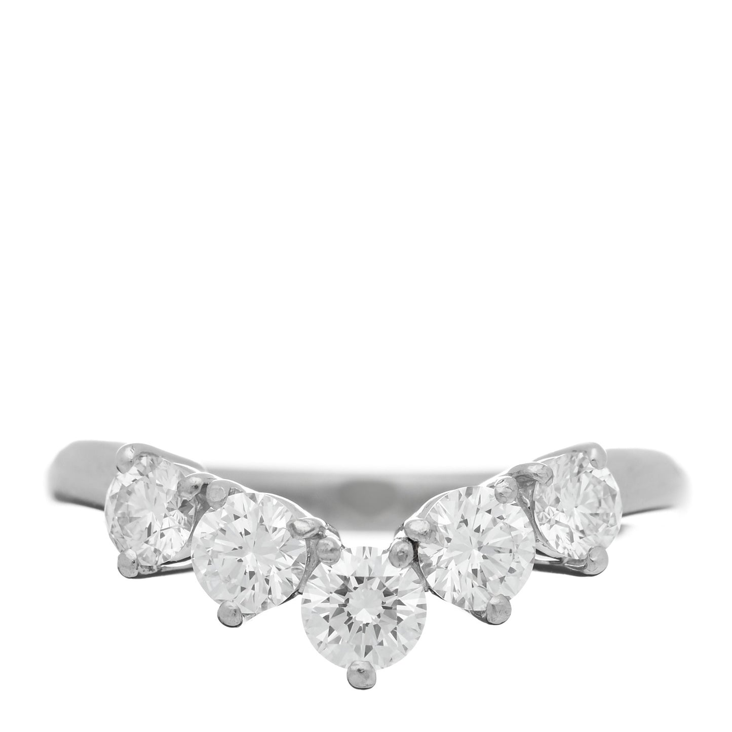 Platinum Diamond .72ct Curved Band Ring 50 5.25