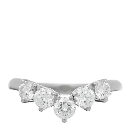 Mikimoto Platinum Diamond .72ct Curved Band Ring 50 5.25 1 of 4