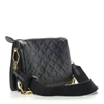Louis Vuitton Lambskin Embossed Monogram Coussin PM Black 3 of 7