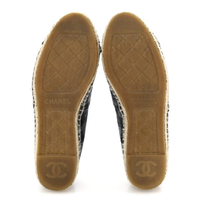 Chanel Flannel CC Espadrilles 36 Dark Grey Black 6 of 9