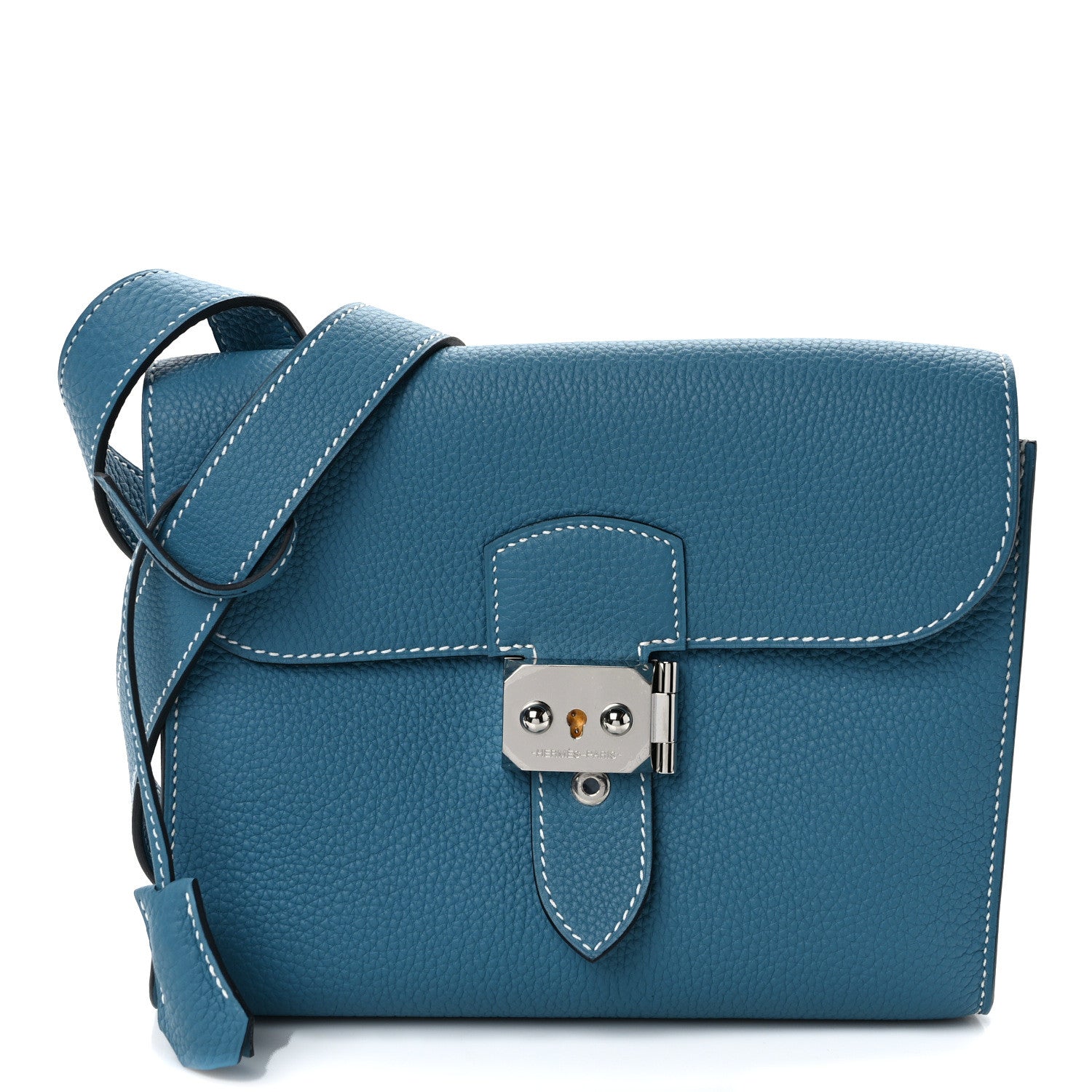 Hermes Togo Sac A Depeches 21 Messenger Bag New Blue Jean 1 of 11
