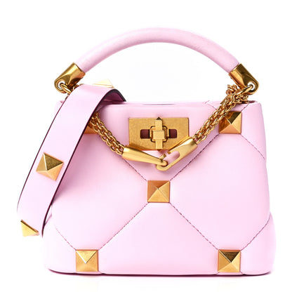 Valentino Garavani Nappa Mini Roman Stud The Handle Bag Pink Borealis 1 of 11