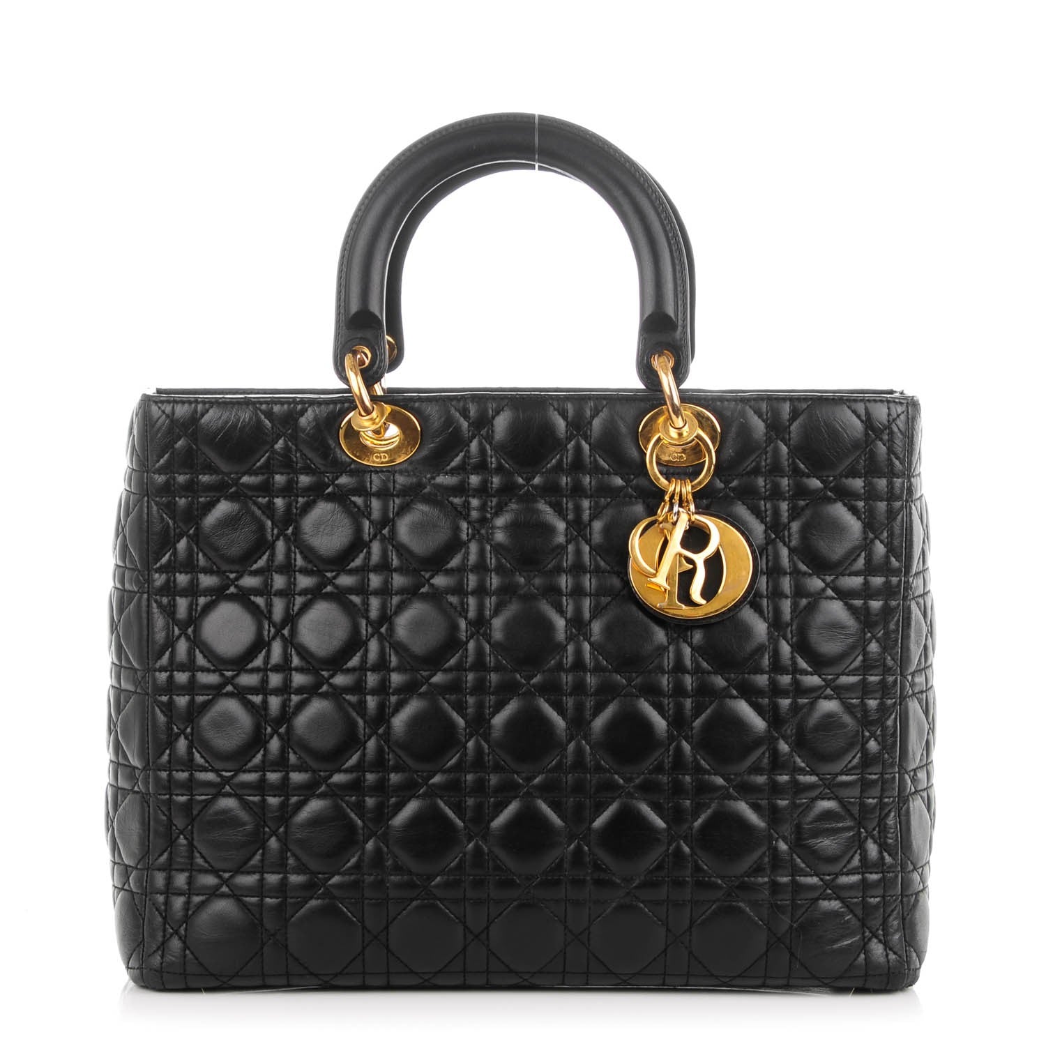 Christian Dior Lambskin Cannage Large Lady Dior Black 1 of 9