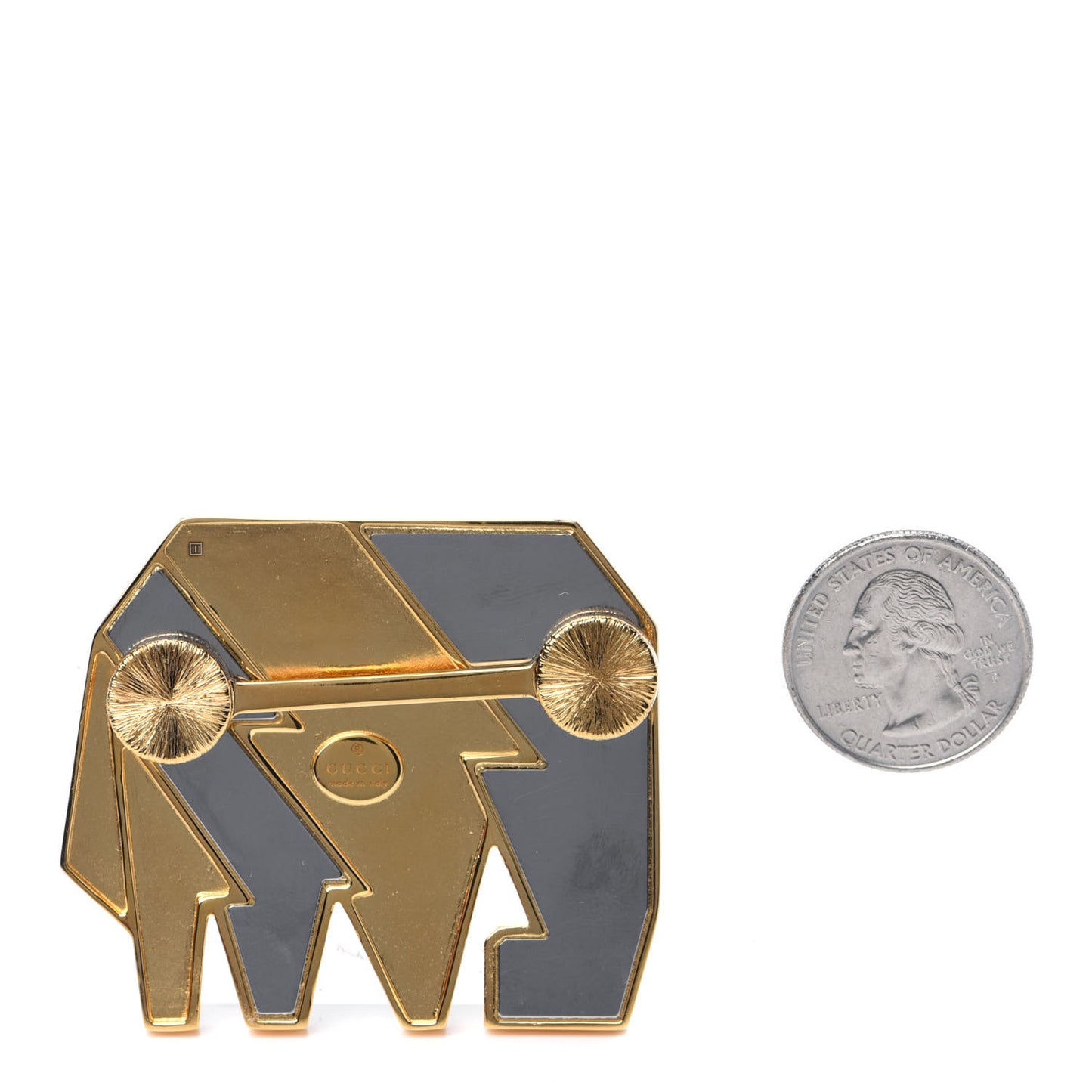 Crystal Elephant Brooch Green