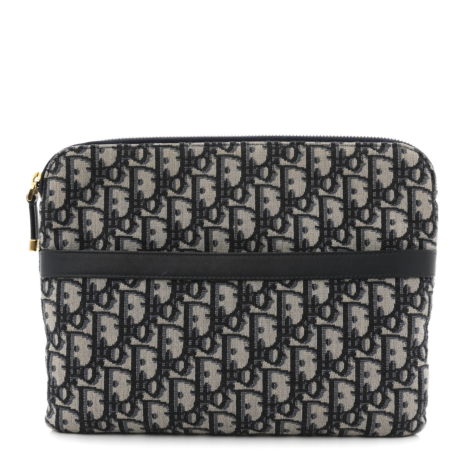 Christian Dior Oblique Pouch Clutch Blue Blue 1 of 7