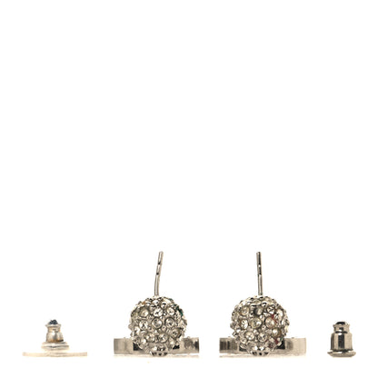 Chanel Crystal CC Drop Earrings Silver 3 of 5