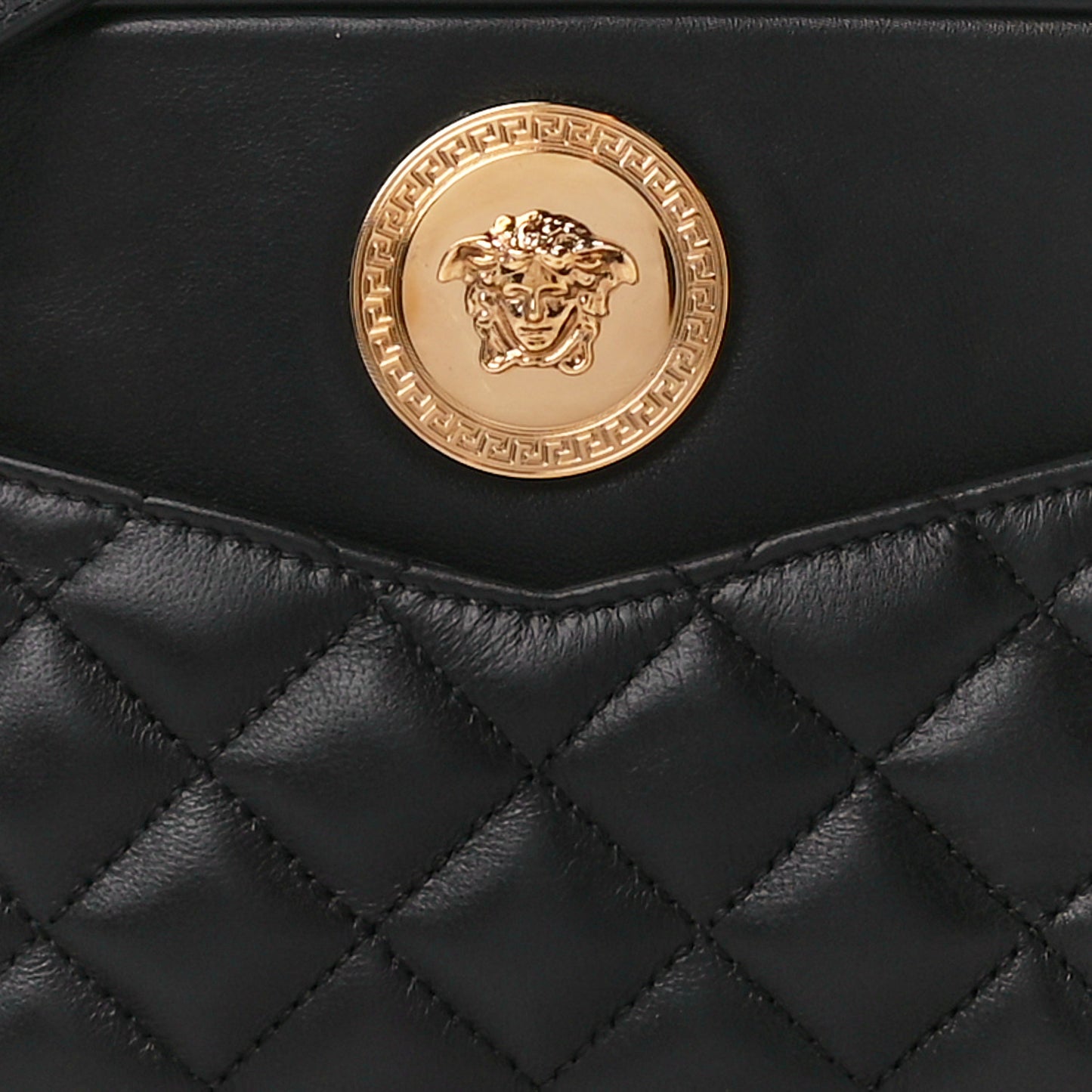 Nappa Quilted Medium Medusa Camera Bag Black