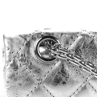 Chanel Metallic Aged Calfskin Quilted 2.55 Reissue 226 Flap Silver 9 of 9