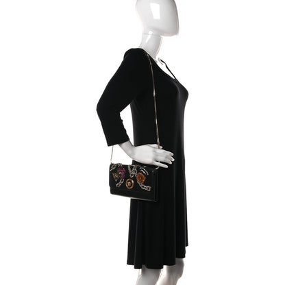 Versace Nappa Crystal Embroidered Medusa Wallet on Chain Crossbody Black 2 of 10