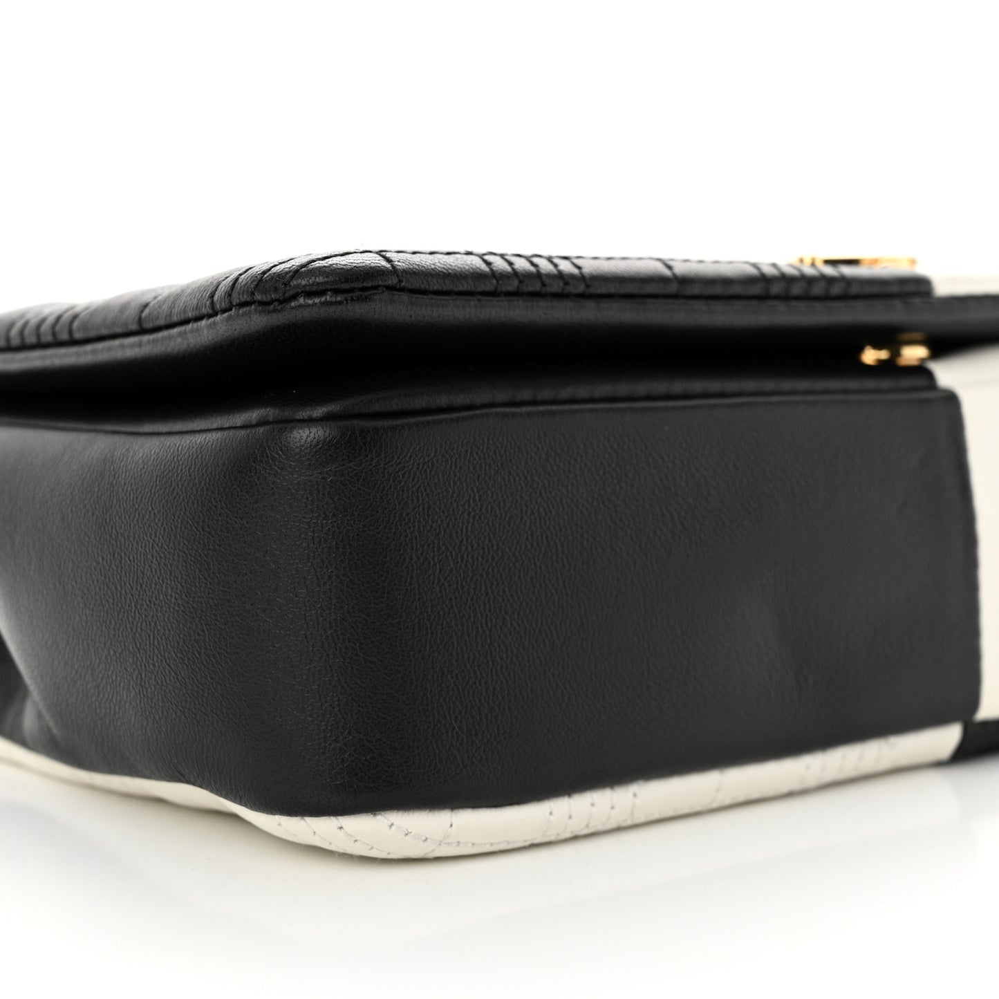 Lambskin Quilted Small Lola Bag White Black