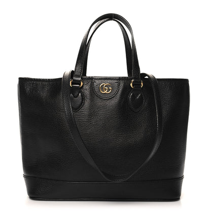 Gucci Textured Dollar Calfskin Small Ophidia Shoulder Tote Bag Black 1 of 10