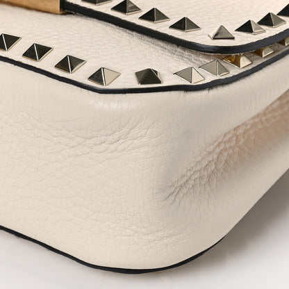 Valentino Garavani Grainy Calfskin Small Rockstud Top Handle Bag Light Ivory 8 of 8