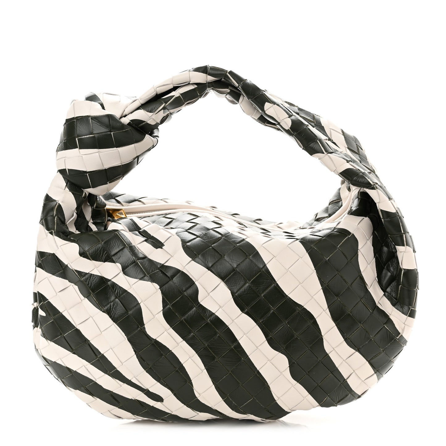 Nappa Intrecciato Teen Jodie Hobo Jodie White Dark Green