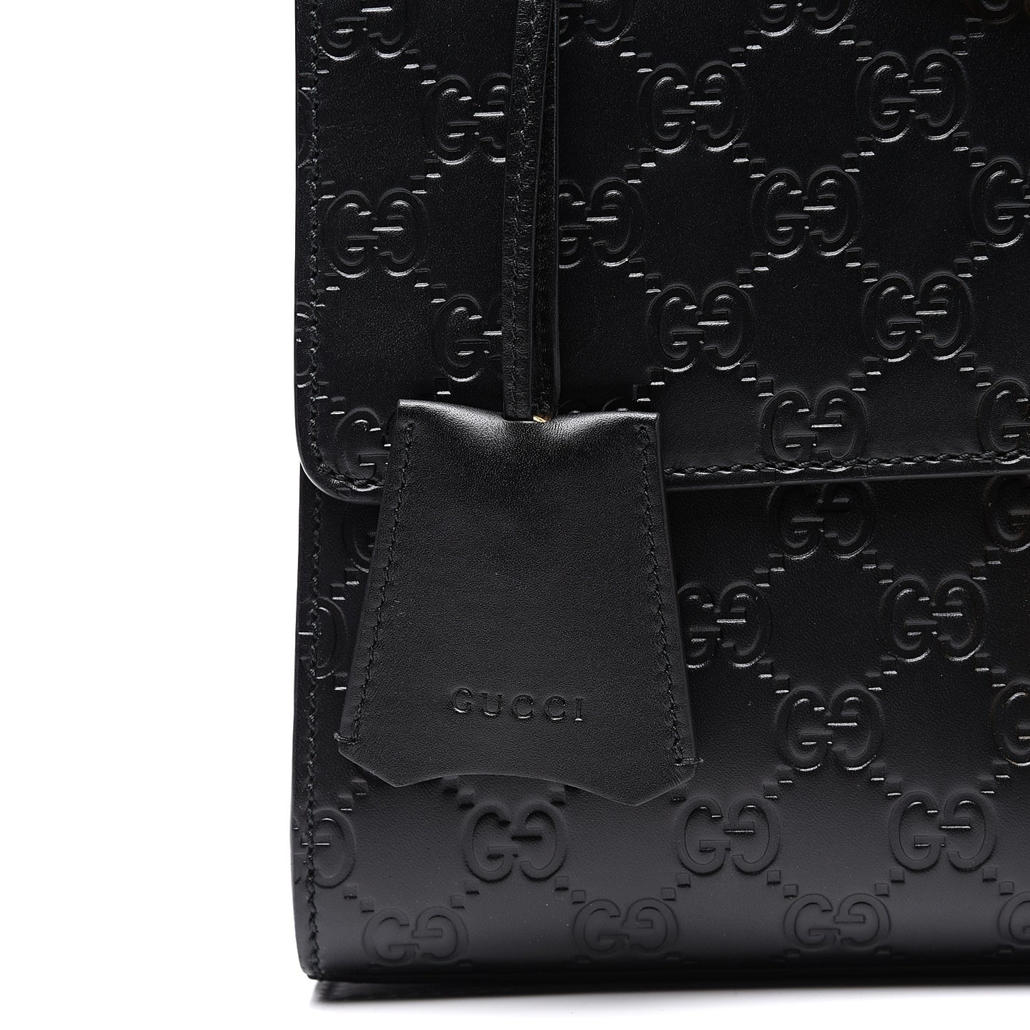 Guccissima Medium Padlock Shoulder Bag Black