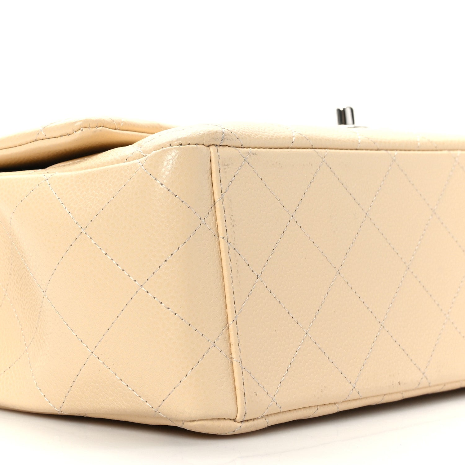 Chanel Caviar Quilted Maxi Double Flap Beige 7 of 8