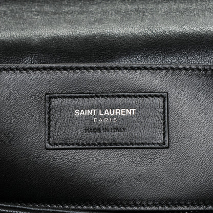 Saint Laurent Sheepskin Matelasse Chevron Monogram Large College Satchel Black 7 of 7