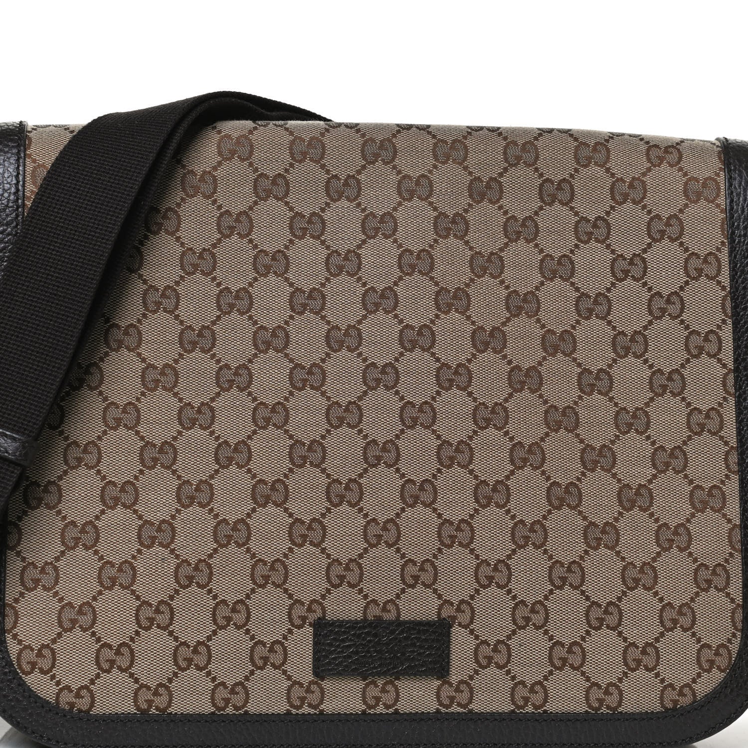 Gucci Monogram Large Flap Messenger Bag Beige Dark Brown 8 of 16