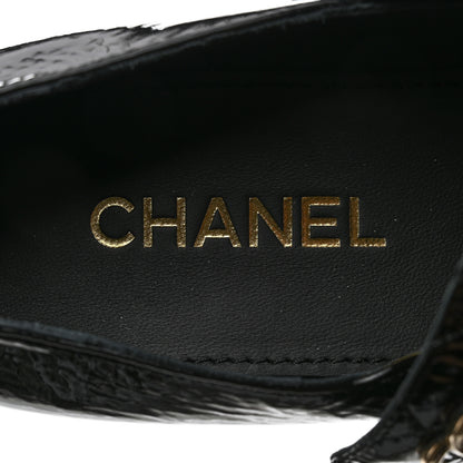 Chanel Patent Goatskin Cap Toe Mary Janes 38.5 Black 7 of 11