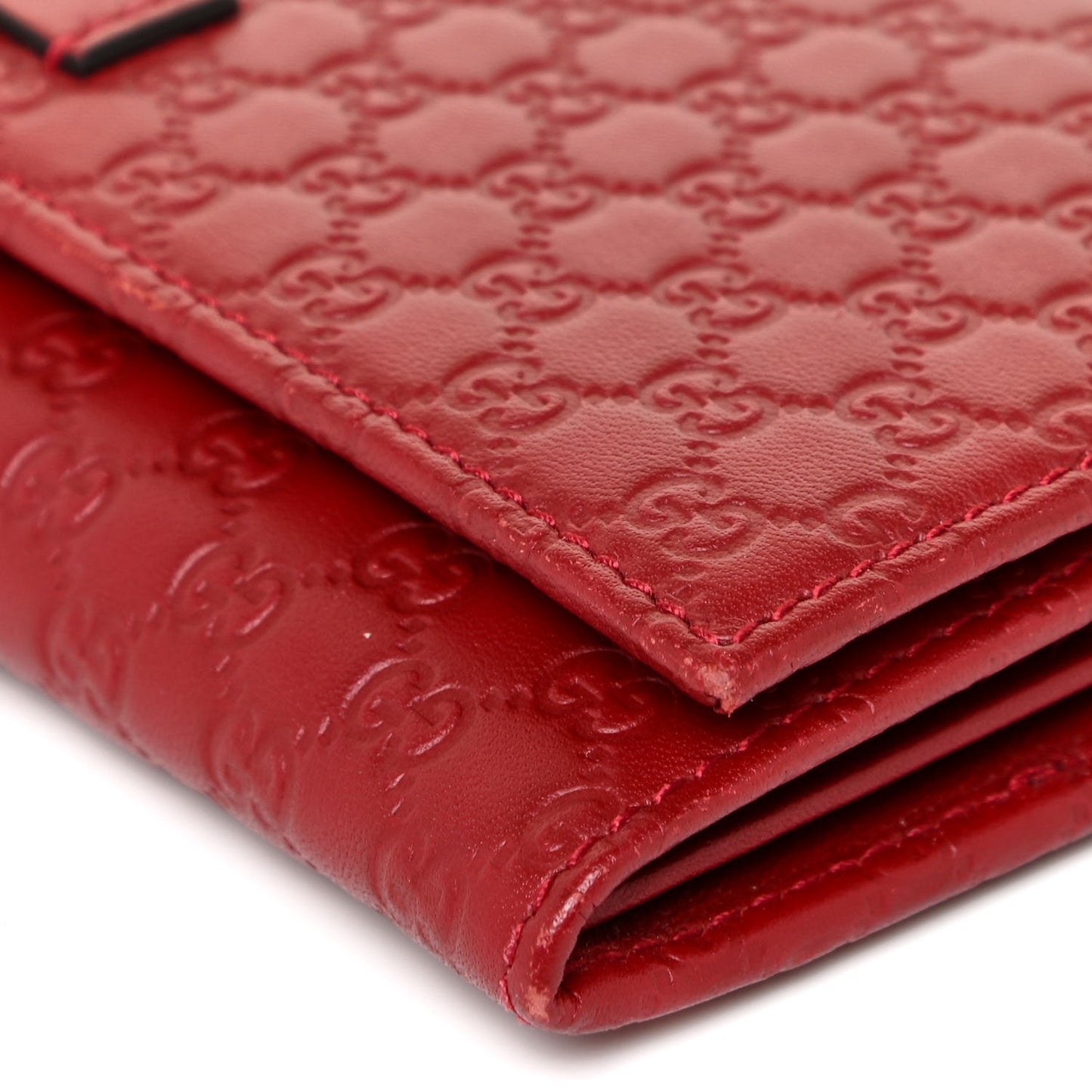 Soft Microguccissima Continental Wallet Red