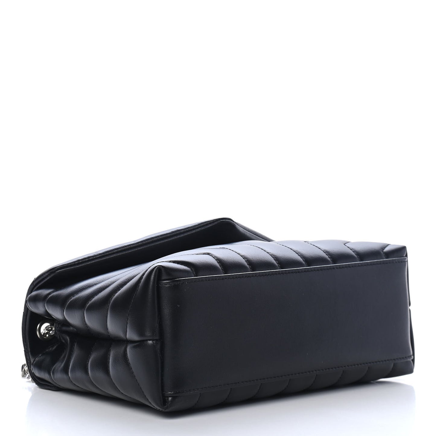 Calfskin Y Quilted Monogram Small Loulou Chain Satchel Black