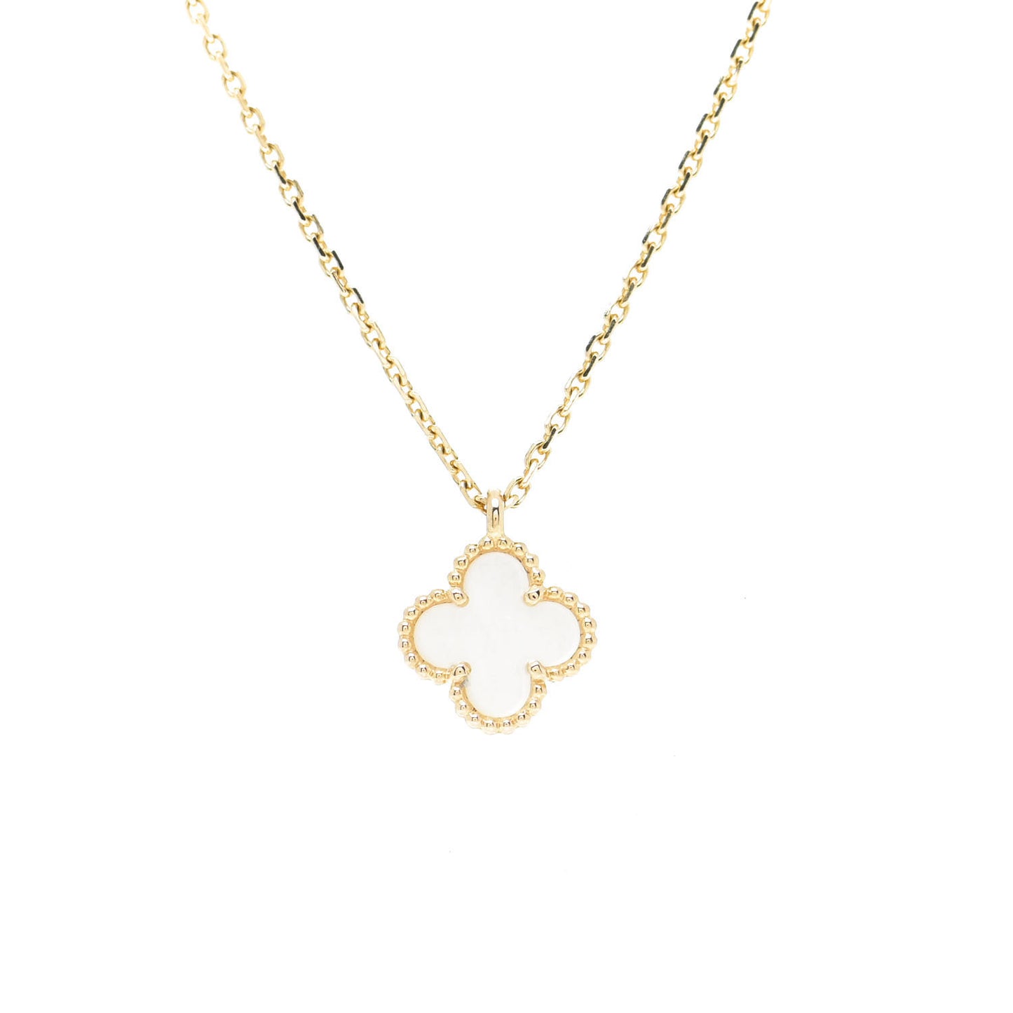 18K Yellow Gold Mother of Pearl Sweet Alhambra Pendant Necklace
