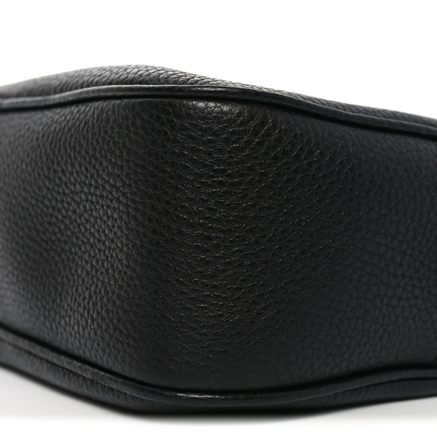 Pebbled Calfskin Small Soho Disco Bag Black