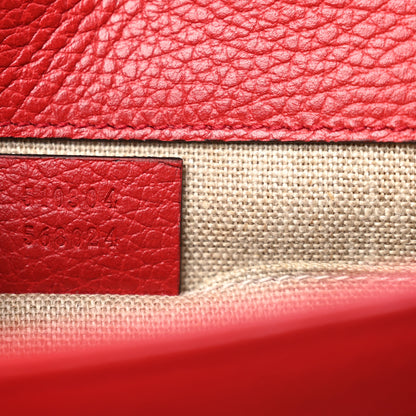 Gucci Dollar Calfskin Small Interlocking G Shoulder Bag Red 7 of 13