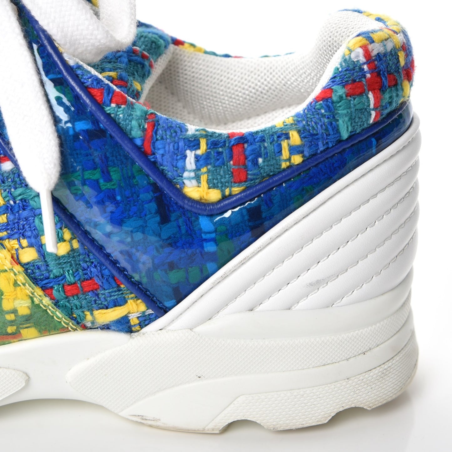 Tweed Calfskin Sneakers 36.5 Red Yellow Blue