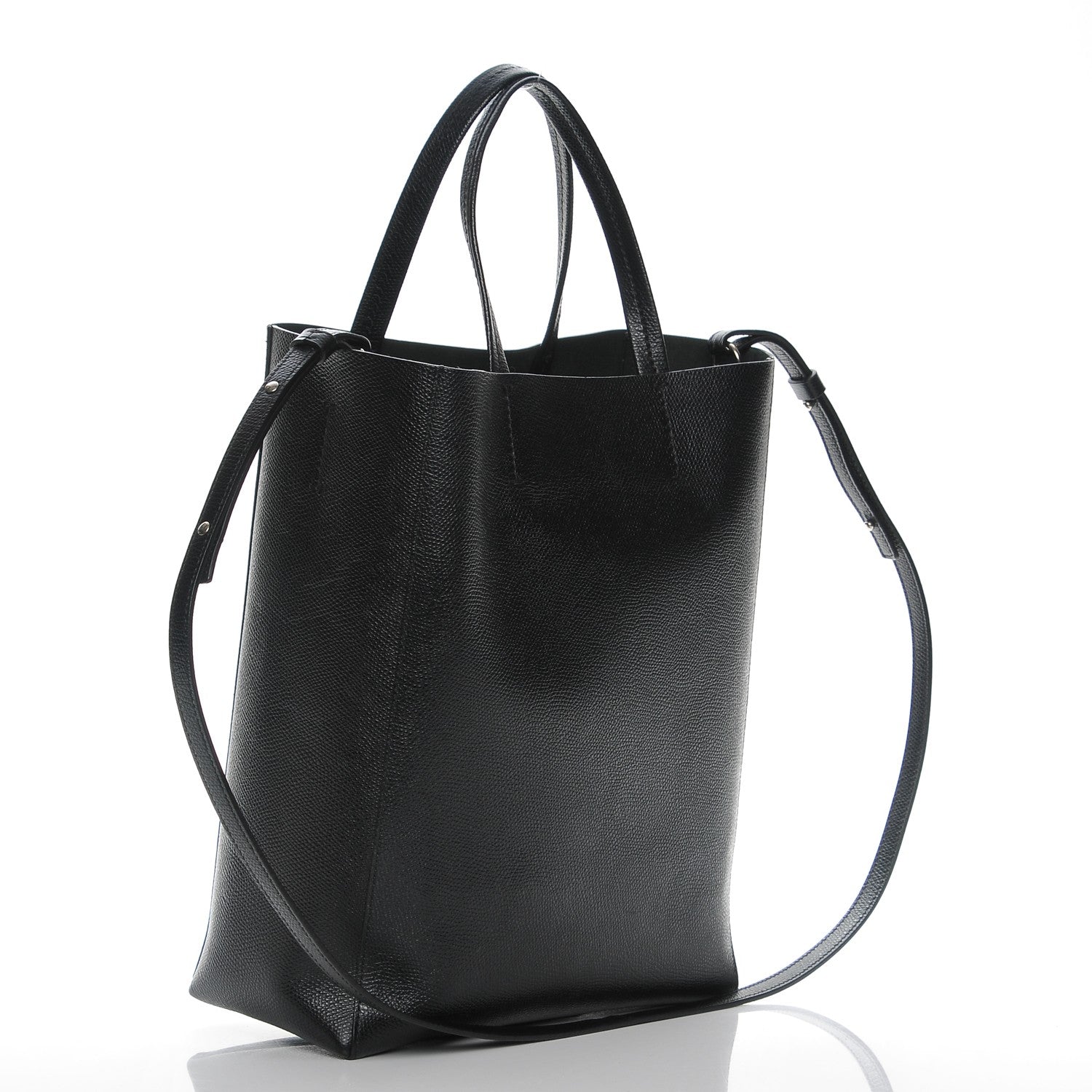 Celine Grained Calfskin Small Vertical Cabas Black 3 of 7