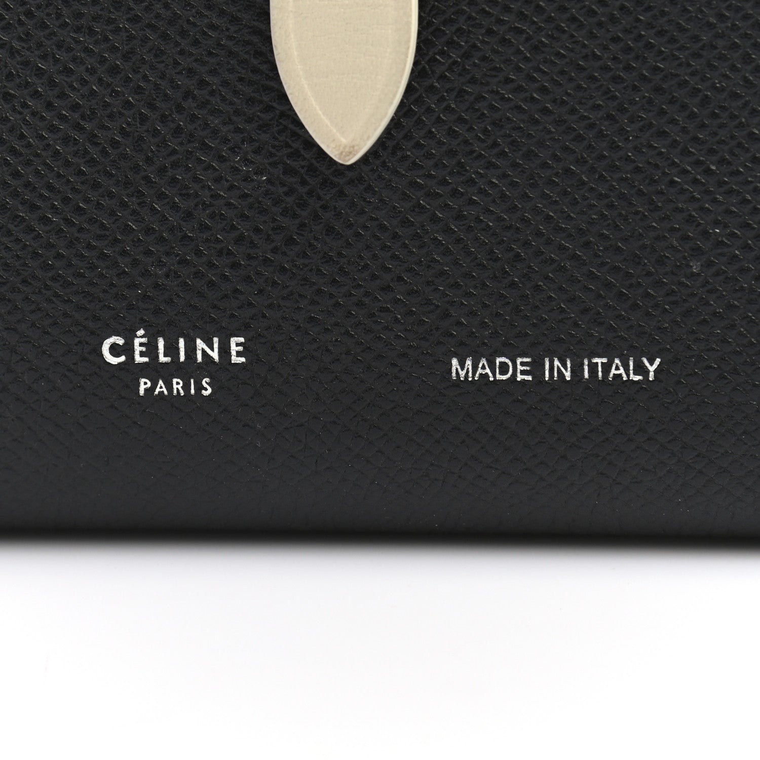 Celine Grained Calfskin Medium Multifunction Strap Wallet Black Chalk 6 of 11