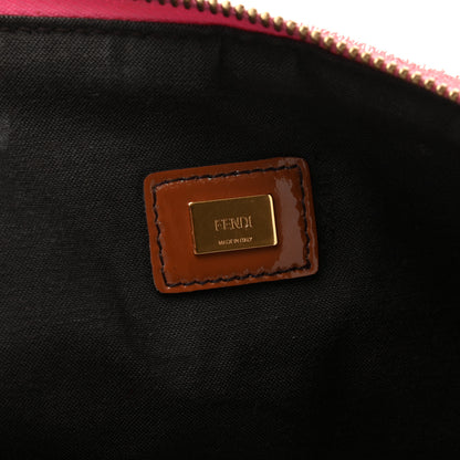 Fendi Terry Cloth Vitello Century Matte FF 1974 Embossed Large Flat Pouch Lollypop 6 of 11