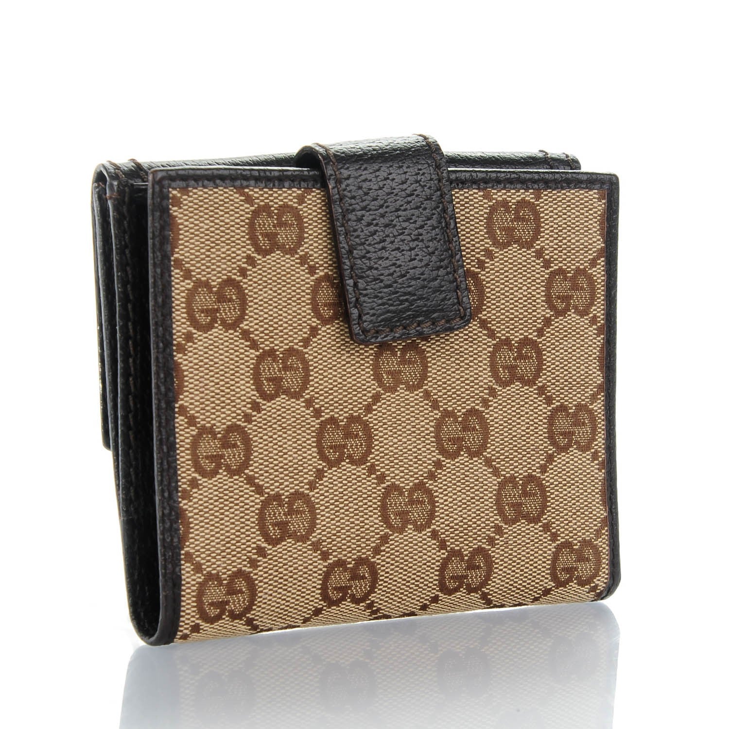 Gucci Monogram Bamboo French Wallet Dark Brown 3 of 7