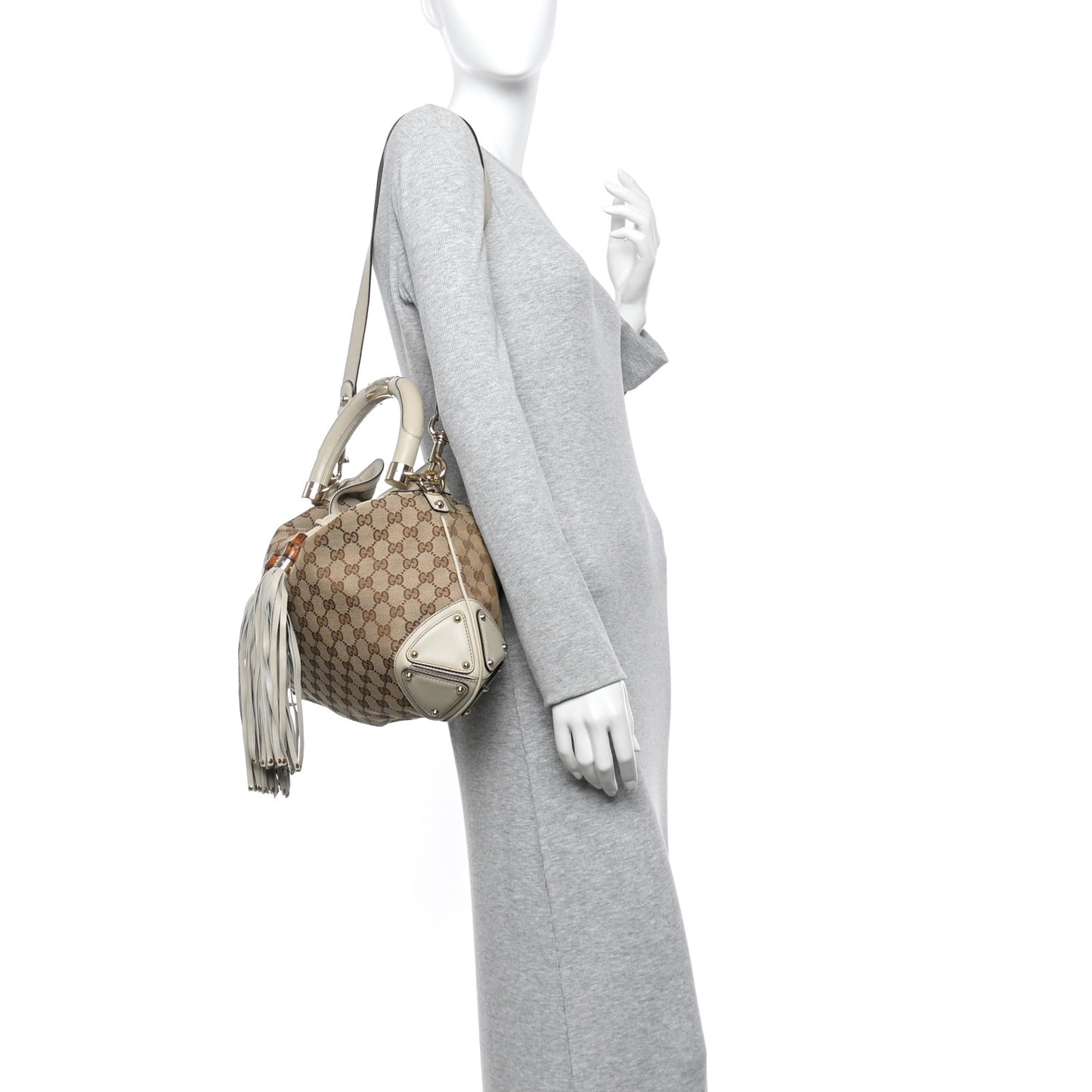 Monogram Medium Indy Top Handle Hobo Off White