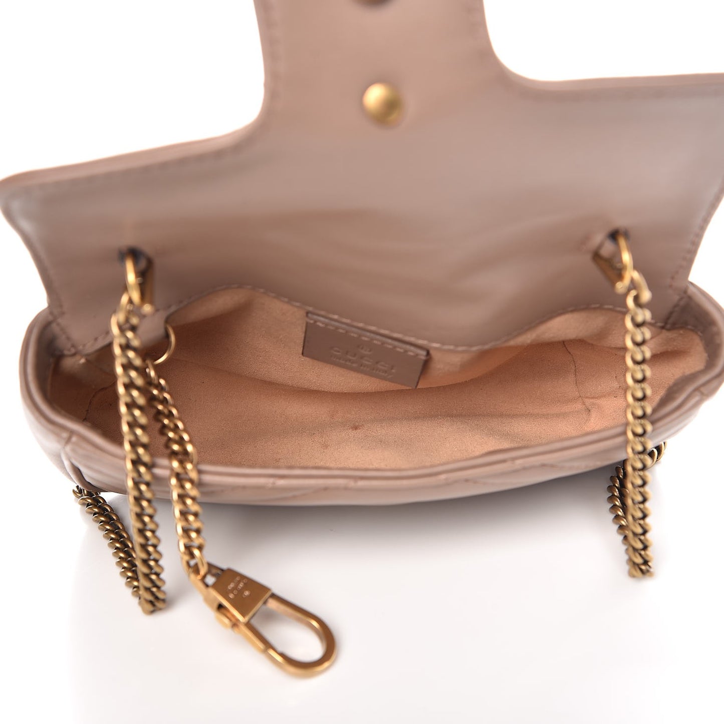 Calfskin Matelasse Super Mini GG Marmont Shoulder Bag Porcelain Rose