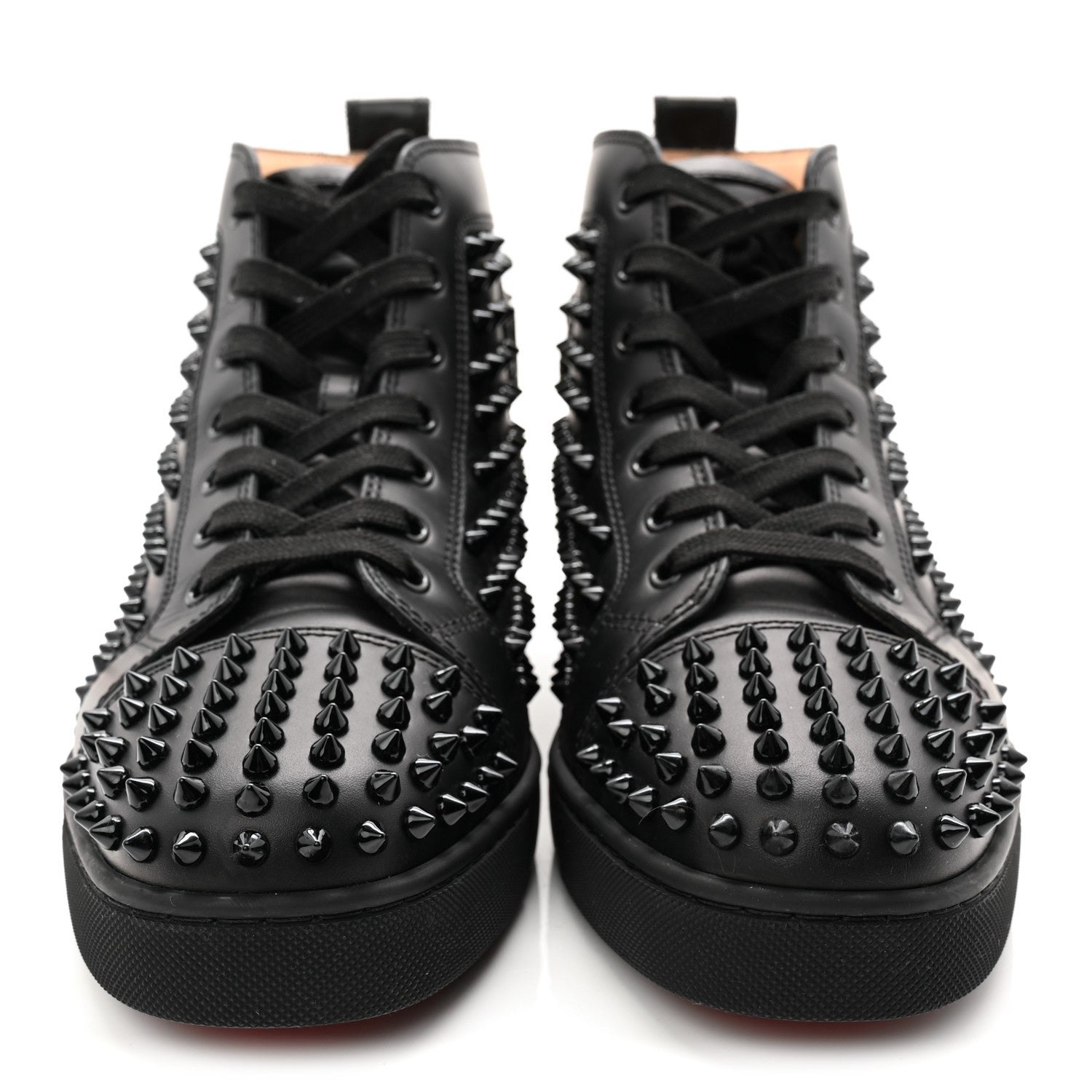 Christian Louboutin Calfskin Mens Louis Spikes Flat Sneakers 43 Black 2 of 11