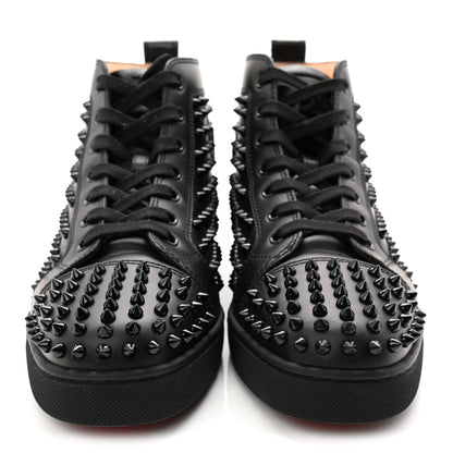 Christian Louboutin Calfskin Mens Louis Spikes Flat Sneakers 43 Black 2 of 11